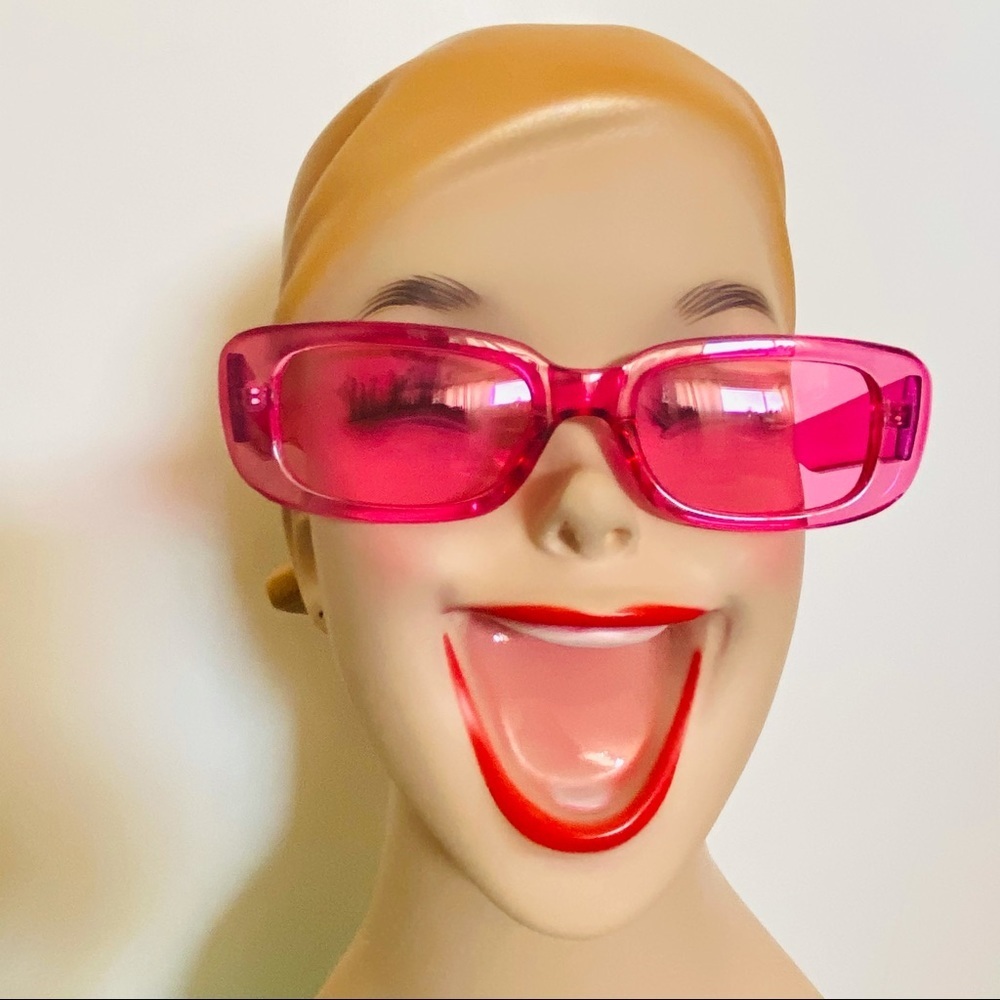 Electric pink clear All the Rave Sunglasses